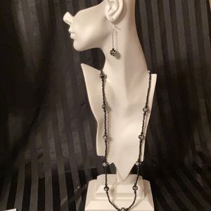 Black & White Beads-Necklace & Earring Set